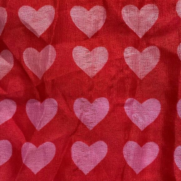 Valentine’s Day Ombré Multi Heart Print Fashion Scarf Red & Pink OSFM - Picture 4 of 4